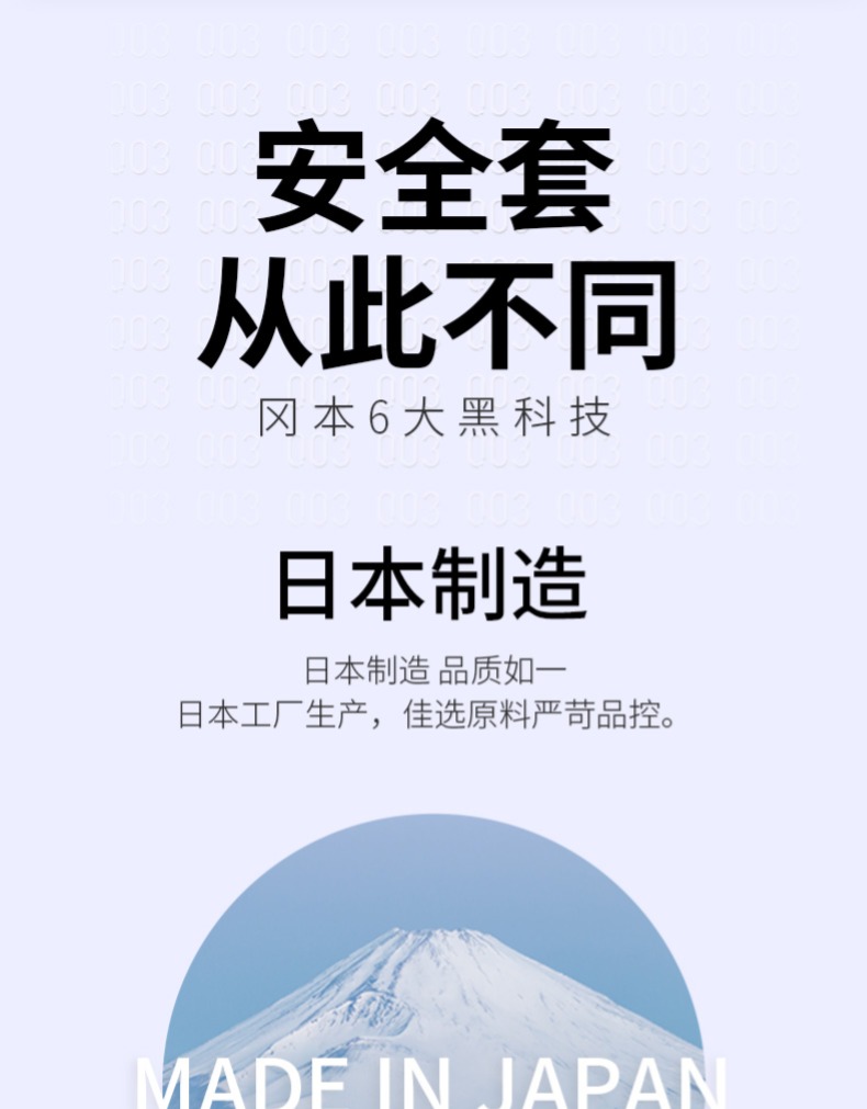 冈本避孕套 日本进口超薄无感003白金3片10片安全套成人用品